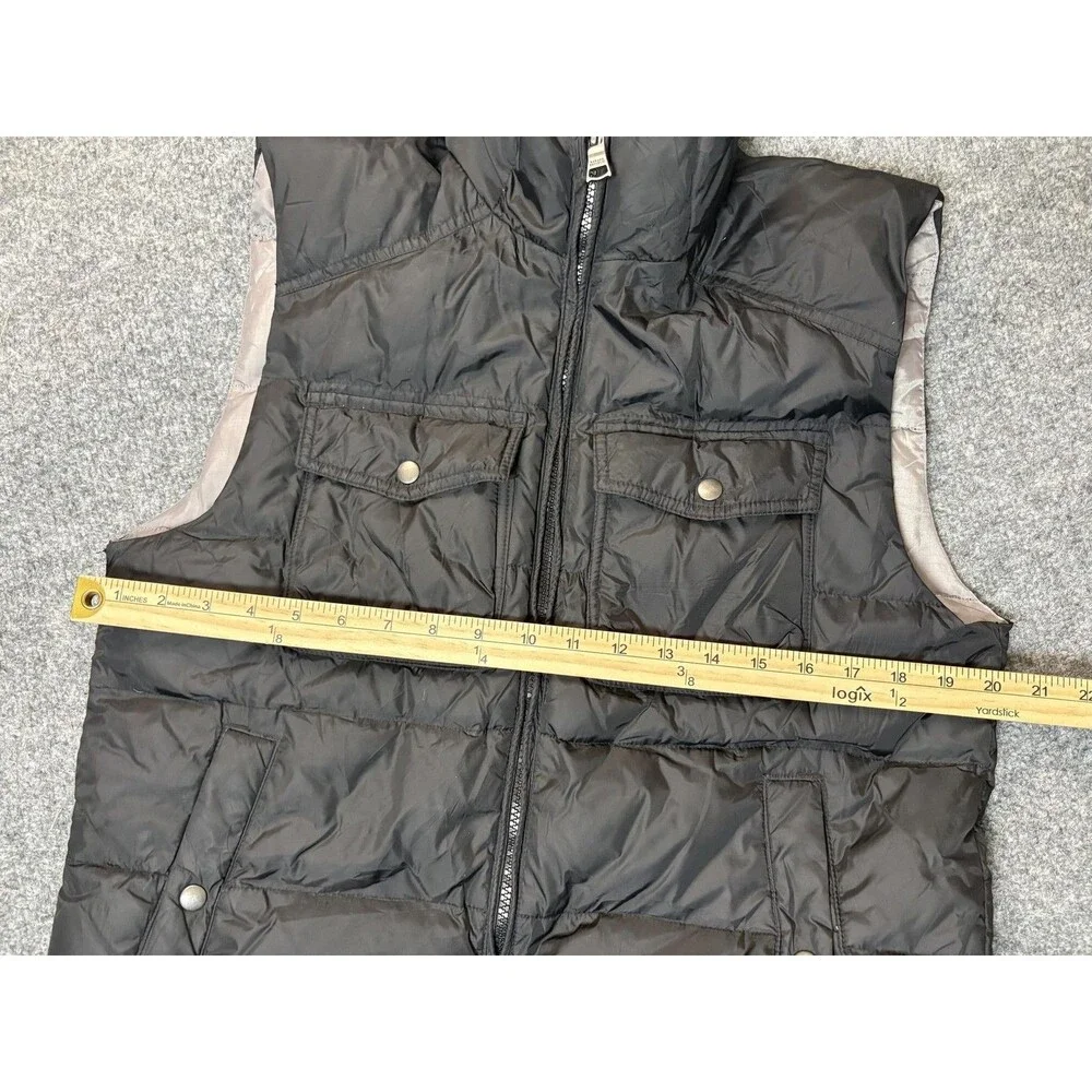 Banana Republic Vest Mens S Black Down Puffer Full Zip Snap Pockets Casual